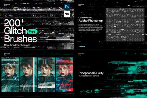 200 Glitch Photoshop Brushes